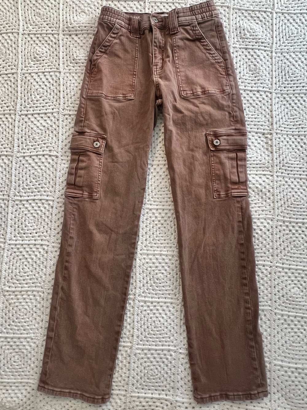 Vervet Los Angeles Brown Cargo Jeans Sz 27 - Picture 2 of 7